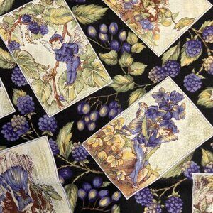 BEAUTIFUL - Misc Lot Of 6 Fairy Themed Cotton Quilt Fabrics, PLUS yards of Cream